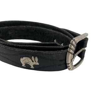 Vintage WARNER BROS Looney Tunes women 50 black silver characters Leather Belt